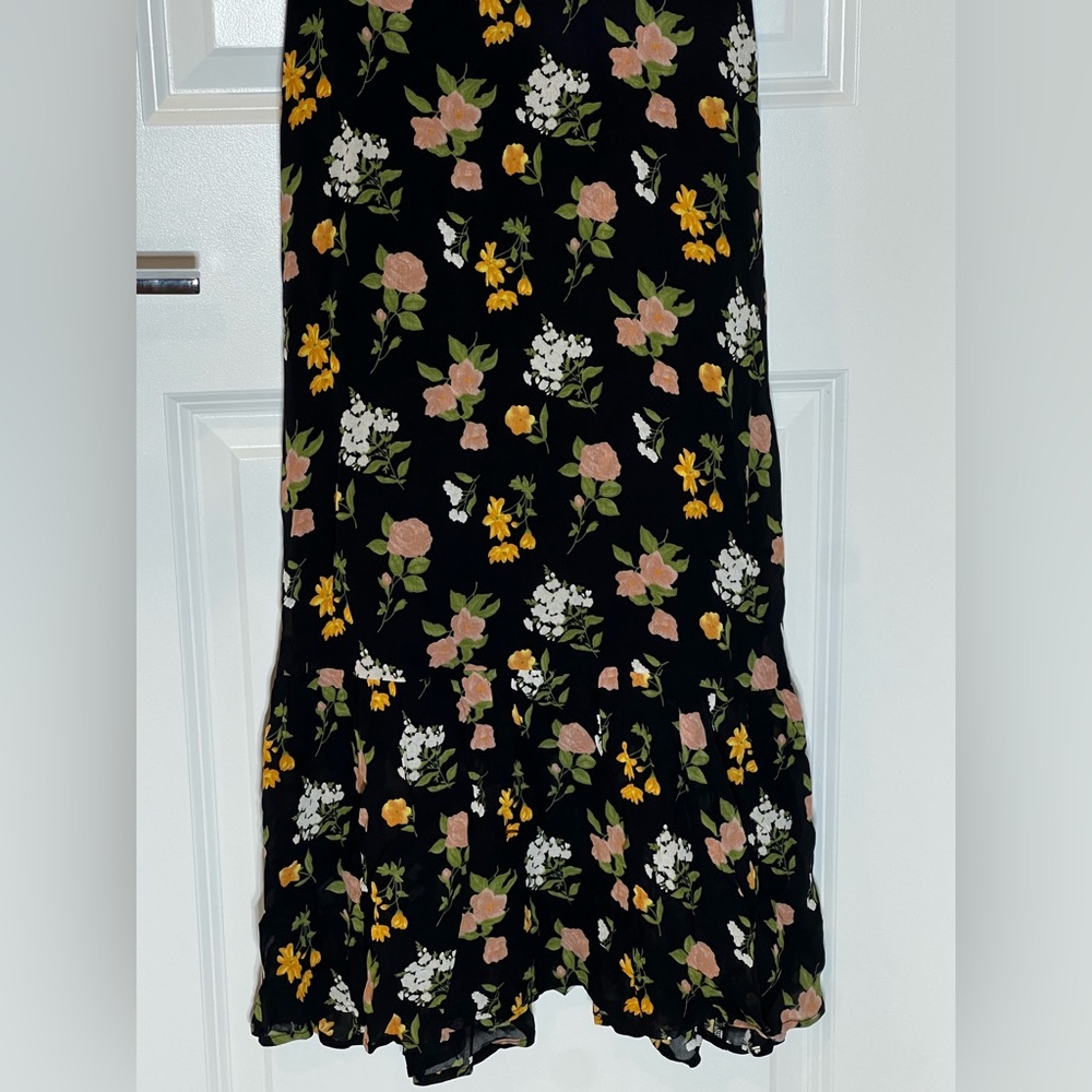 Reformation Floral Midi Dress Floral Print Tie Shoulder Sz 2 - Picture 15 of 16